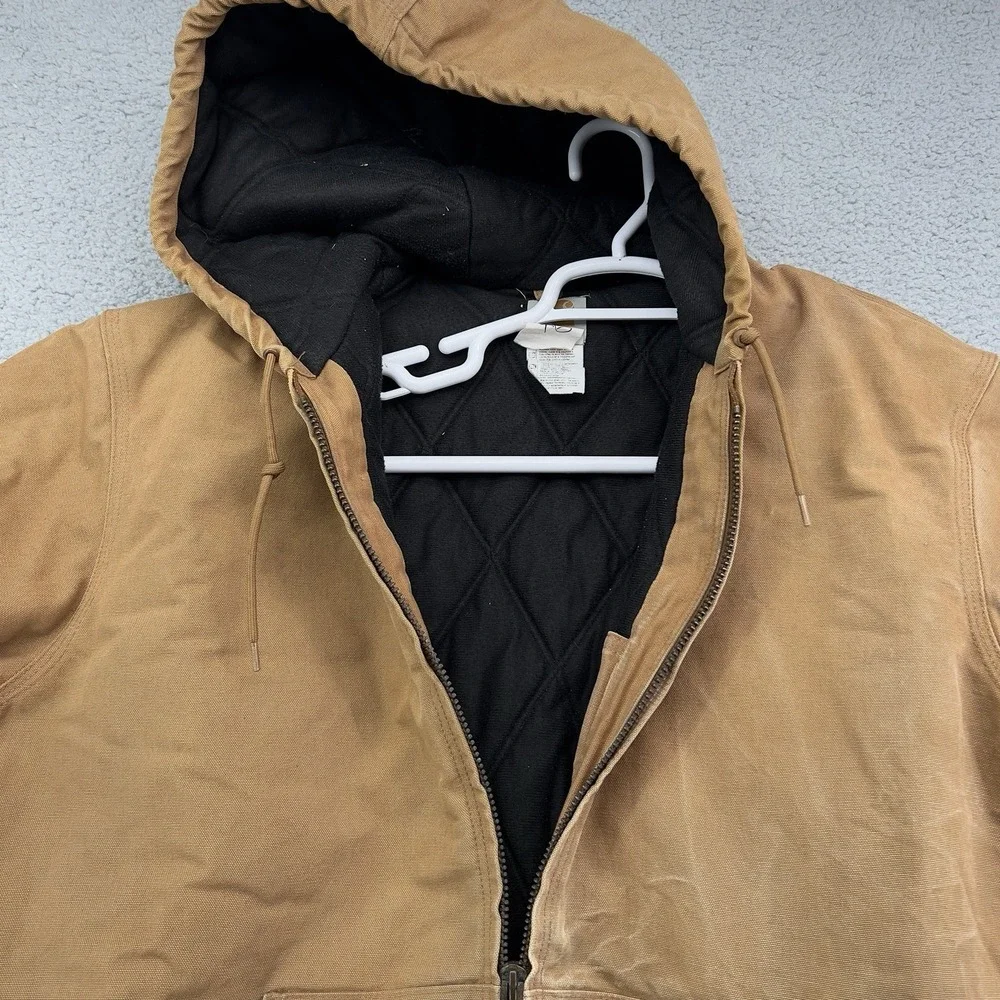 Vintage Carhartt Duck Quilt Lined Jacket Brown Mens 46 Made in USA - Picture 14 of 14